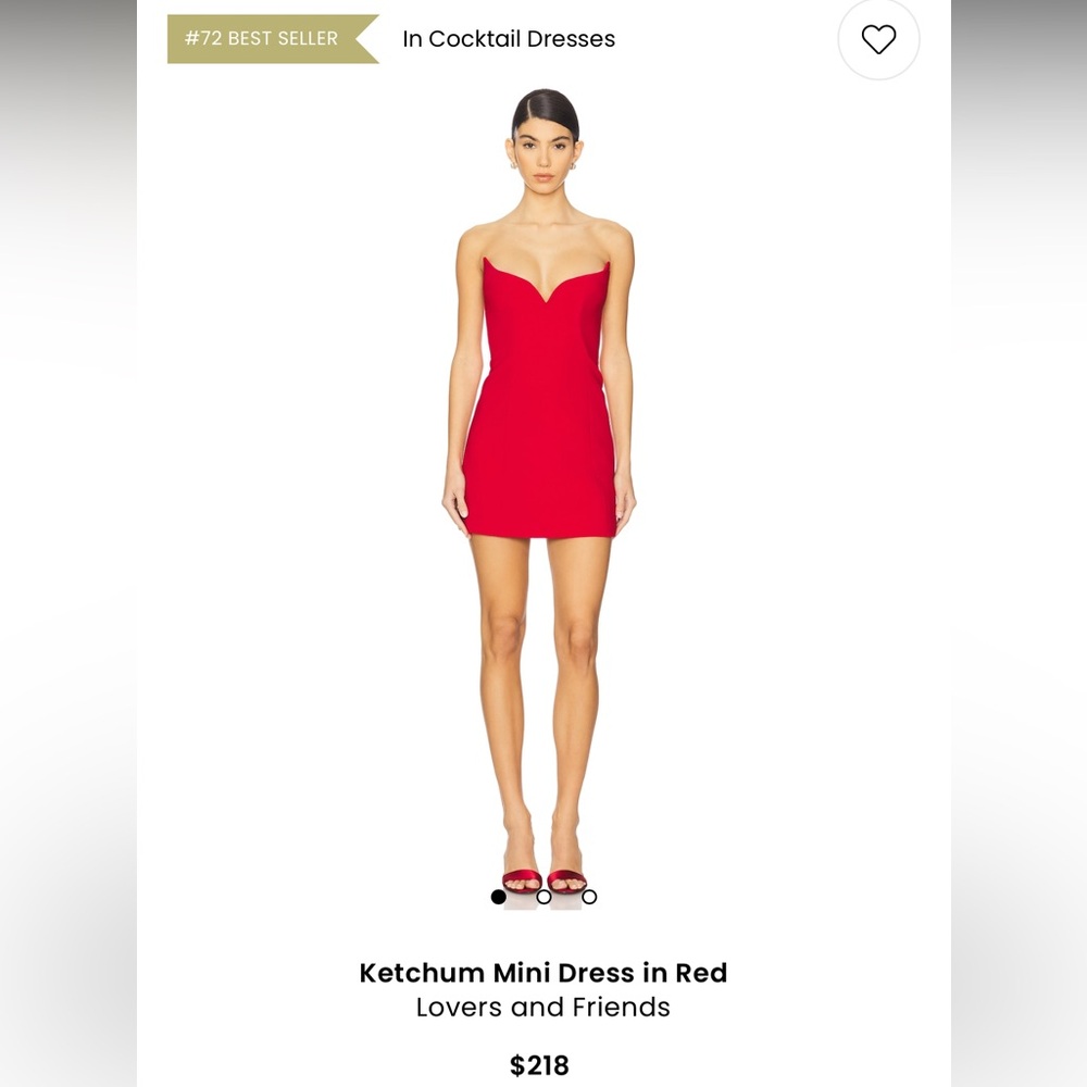 Lovers + Friends Red Strapless Ketchum Mini Dress